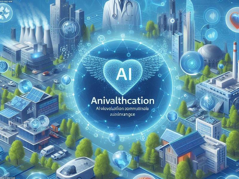 A futuristic cityscape with holographic data and AI interfaces