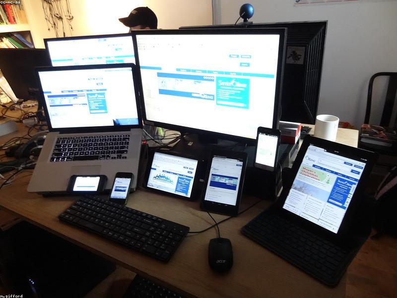 Website displayed across multiple browser windows including Chrome, Firefox, and Safari