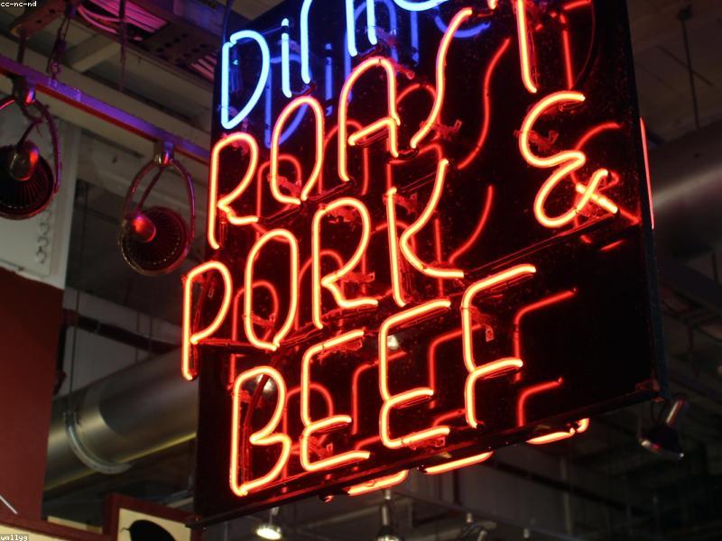 Couple sharing food at Reading Terminal Market in Philadelphia